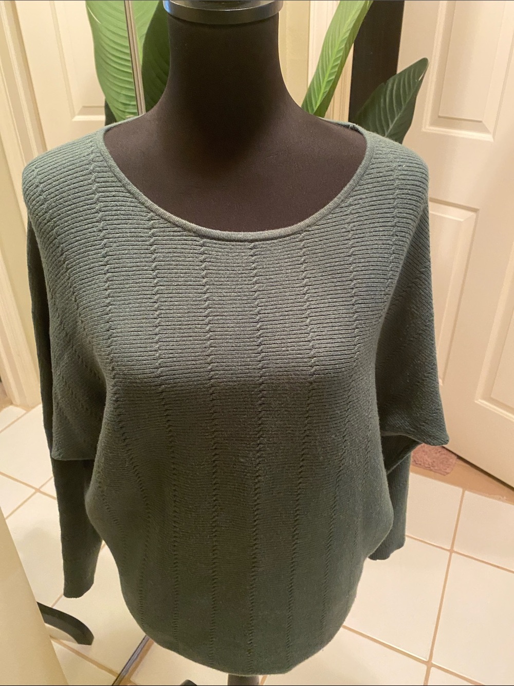 Cyrus Scoop Neck Ribbed Knit Sweater - Green